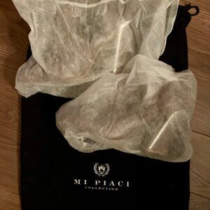 Mi Piaci Leather Ankle Boots, Gray, Size 39, Worn Once